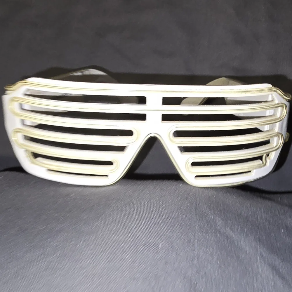 {SOLD} Elite Eyewear Wireless Light-Up Shutter Shades (Blue/White Frame) - Picture 7 of 8